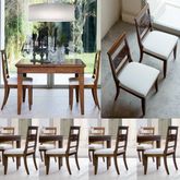 Extendable Square Table Classic Six Chairs Leather Art Piombini
